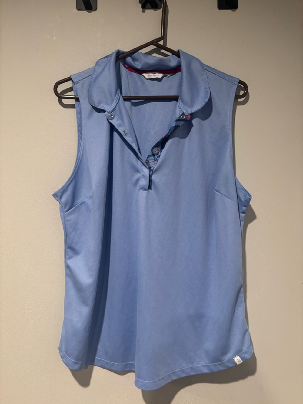 Lady Hagen Light Blue Sleeveless Polo Tank